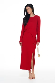 Костюм с юбкой 8058-2 красный KaVari