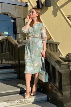 Костюм с платьем В-372 ментол Karina Delux