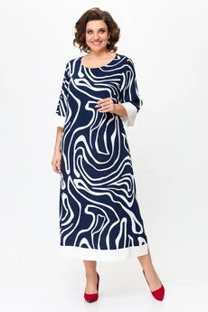 Платье 1245 синий + белый Karina Delux