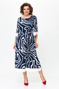 Платье 1245 синий + белый Karina Delux