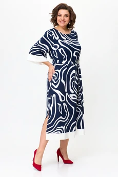 Платье 1245 синий + белый Karina Delux