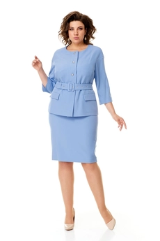 Костюм с юбкой 1258 голубой Karina Delux