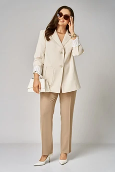 Костюм брючный 1365 молочно-бежевый Karina Delux