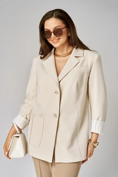 Костюм брючный 1365 молочно-бежевый Karina Delux