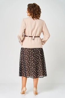 Костюм с платьем 1381 черно-бежевый Karina Delux