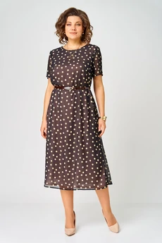 Костюм с платьем 1381 черно-бежевый Karina Delux