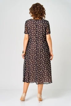 Костюм с платьем 1381 черно-бежевый Karina Delux