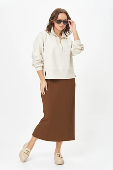 Костюм с юбкой 1394 корица Karina Delux