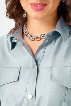 Костюм с юбкой 1412 голубой Karina Delux