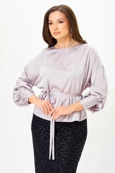 Костюм с юбкой 1416 черный + серый Karina Delux