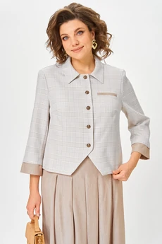 Костюм с юбкой 1418 серо-бежевый Karina Delux