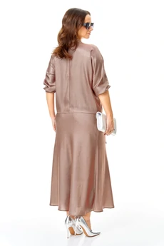 Костюм с юбкой 1425 светло-коричневый Karina Delux