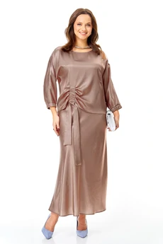 Костюм с юбкой 1425 светло-коричневый Karina Delux