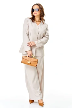 Костюм брючный 1427 светло-серый Karina Delux