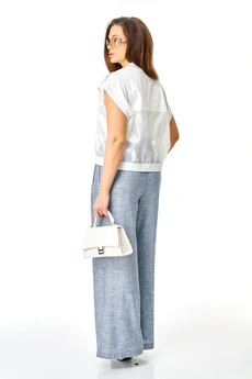 Костюм брючный 1436 голубой+белый Karina Delux