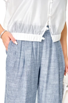 Костюм брючный 1436 голубой+белый Karina Delux