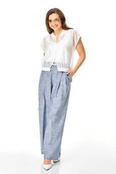 Костюм брючный 1436 голубой+белый Karina Delux