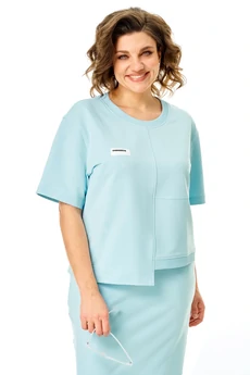 Костюм с юбкой 1441 голубой Karina Delux