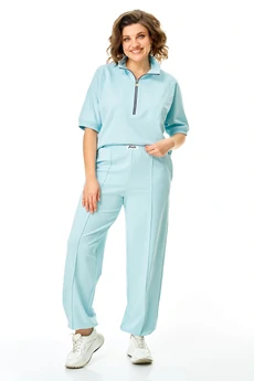 Костюм брючный 1442 голубой Karina Delux