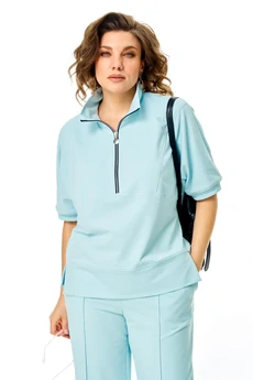 Костюм брючный 1442 голубой Karina Delux