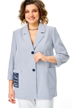 Костюм брючный 1444 голубой+белый Karina Delux