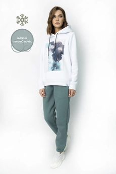 Джемпер 4055 нефритовый принт Kivviwear