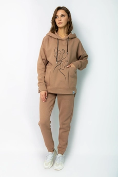 Спортивный костюм 4057-4056 капучино-1 принт Kivviwear