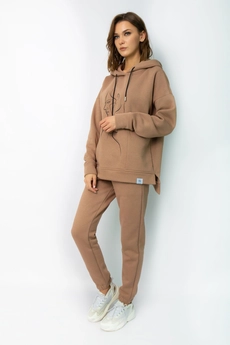 Спортивный костюм 4057-4056 капучино-1 принт Kivviwear