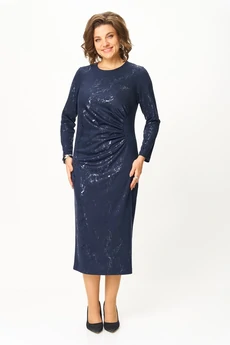 Платье 1323-1 синий Кокетка и К