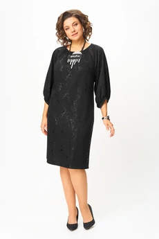 Платье 1326 черный Кокетка и К