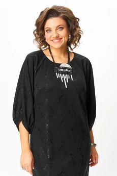 Платье 1326 черный Кокетка и К