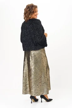 Костюм с платьем 1332 золотой + черный Кокетка и К