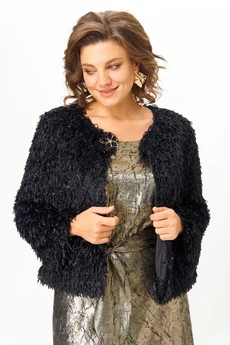 Костюм с платьем 1332 золотой + черный Кокетка и К