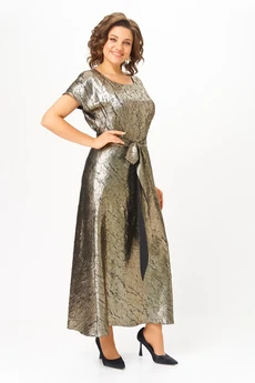 Костюм с платьем 1332 золотой + черный Кокетка и К