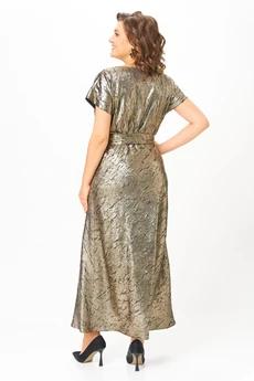 Костюм с платьем 1332 золотой + черный Кокетка и К