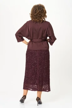 Костюм с юбкой 1334-1 бордовый Кокетка и К