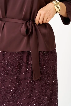 Костюм с юбкой 1334-1 бордовый Кокетка и К