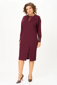 Платье 1337-1 бордовый Кокетка и К