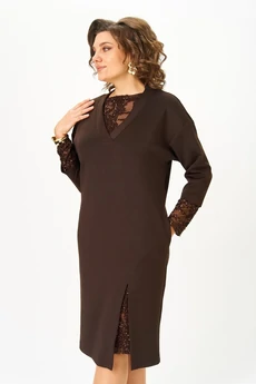 Платье 1337 коричневый Кокетка и К