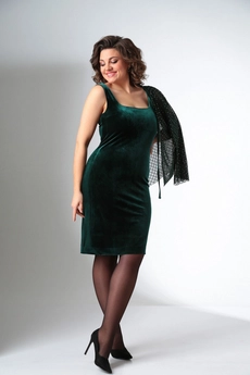 Костюм с платьем 1439 изумруд LADIS LINE