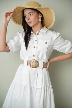 Платье 1587 белый LADIS LINE