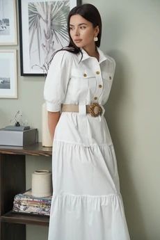 Платье 1587 белый LADIS LINE