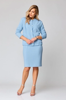 Костюм с юбкой 371 холодный синий LAIKONY