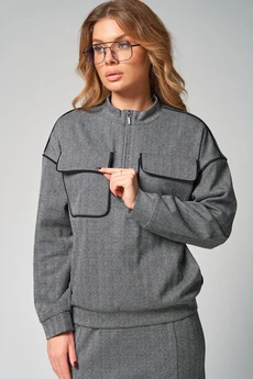 Костюм с юбкой 373 серый LAIKONY