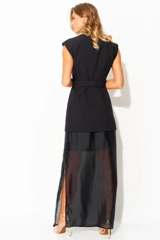 Костюм с юбкой 393 черный LAIKONY