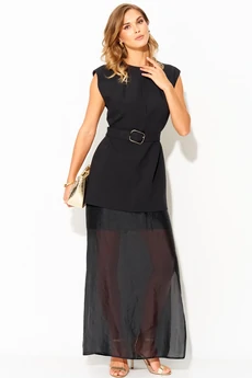 Костюм с юбкой 393 черный LAIKONY