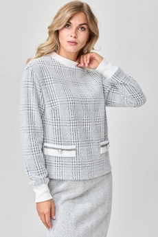 Костюм с юбкой 542 серая клетка LAIKONY