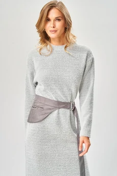 Платье 573 серый + диагональ LAIKONY