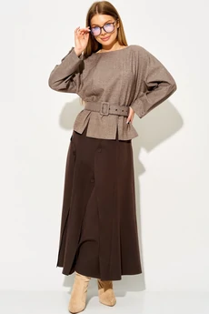 Костюм с юбкой 584 шоколад LAIKONY