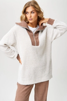 Костюм брючный 632 кофе смолоком LAIKONY